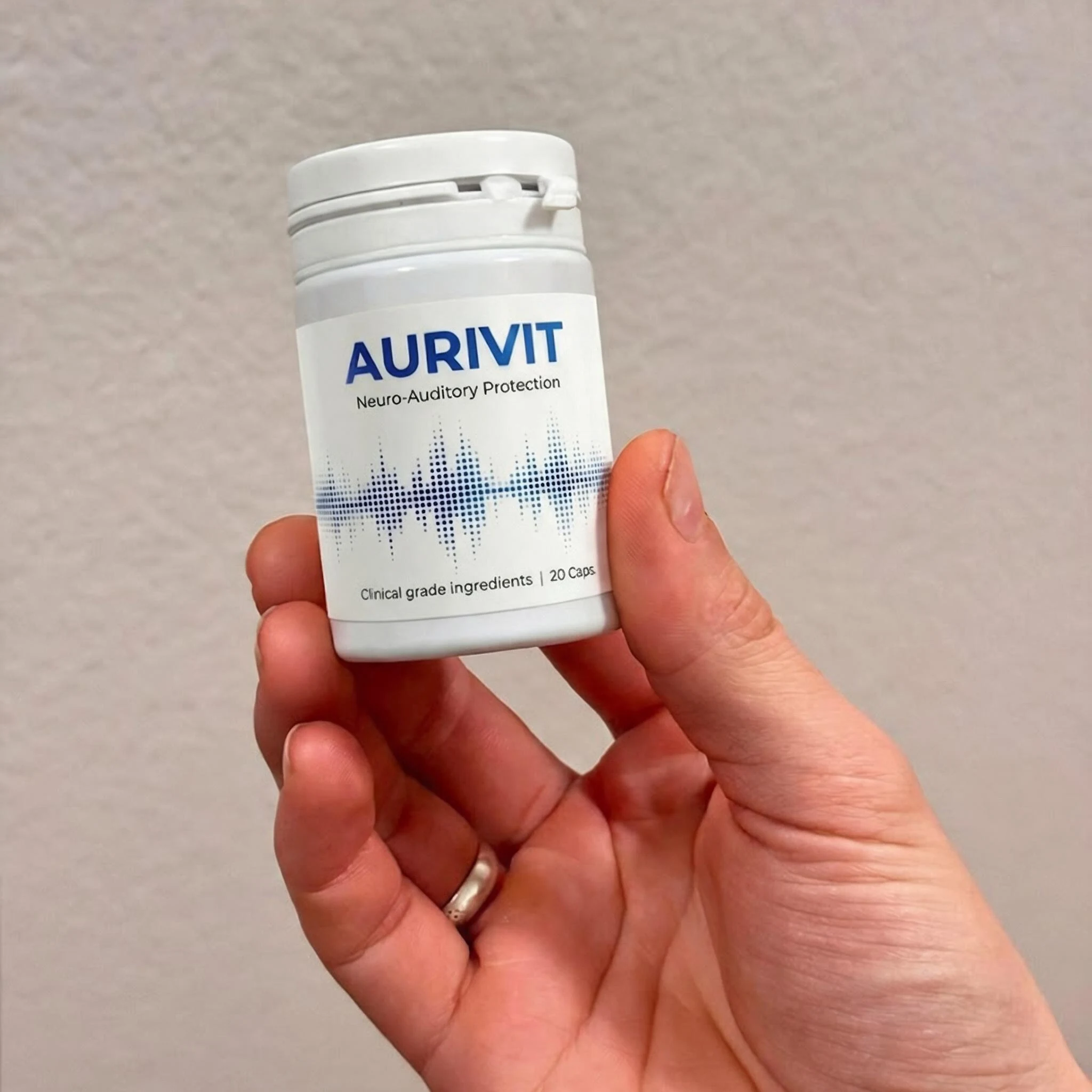 Foto de Vicente Alarcón con el producto Aurivit